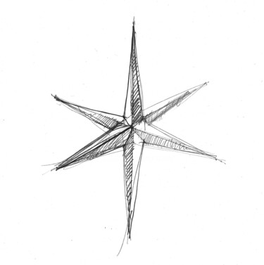 Dessin intitulée "Étoile dessinée ave…" par Philippe Juttens, Œuvre d'art originale, Crayon