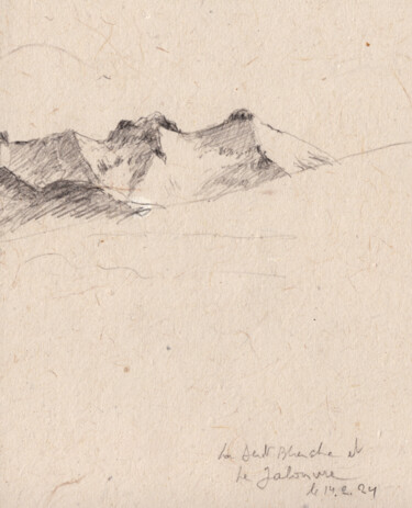 Drawing titled "La pointe Blanche e…" by Philippe Juttens, Original Artwork, Pencil