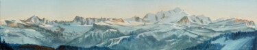 Painting titled "Panorama du Mont-Bl…" by Philippe Juttens, Original Artwork, Oil