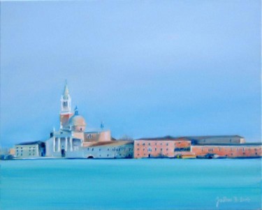 Peinture intitulée "Venise, San Giorgio…" par Philippe Juttens, Œuvre d'art originale, Huile