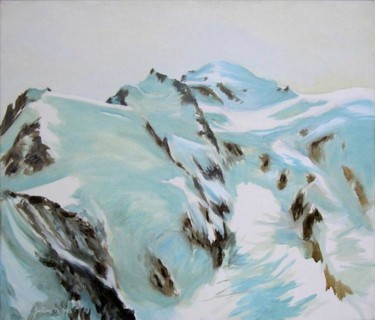 Painting titled "Le Mont-Blanc" by Philippe Juttens, Original Artwork, Oil