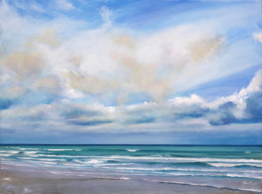 Картина под названием "La mer du Nord, La…" - Philippe Juttens, Подлинное произведение искусства, Масло