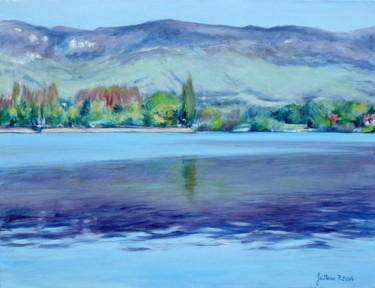 Peinture intitulée "Lac de Divonne les…" par Philippe Juttens, Œuvre d'art originale, Huile