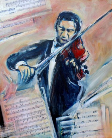 Peinture intitulée "violoniste.jpg" par Philippe Juttens, Œuvre d'art originale, Huile