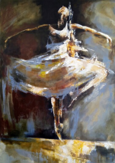 Painting titled "Bailarina" by Juvenal Barbosa, Original Artwork, Acrylic