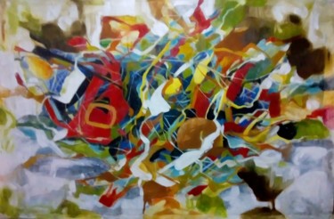 Painting titled "Explosão de cores (…" by Juvenal Barbosa, Original Artwork, Acrylic