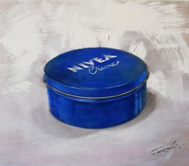 Painting titled "La lata azul" by Jose Vicente Cascales Mascarell, Original Artwork, Oil
