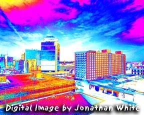 Digital Arts titled "Rochester Skyline 1…" by Jonathan White, Original Artwork