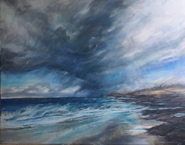 Pintura intitulada "Storm Cloud ,Consta…" por Julie Bateman, Obras de arte originais, Acrílico