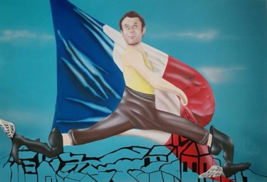 Peinture intitulée "Macron" par Jyb Le Peintre, Œuvre d'art originale, Acrylique