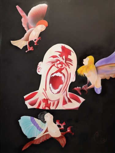Peinture intitulée "Harpies : la conjur…" par Jyb Le Peintre, Œuvre d'art originale, Acrylique