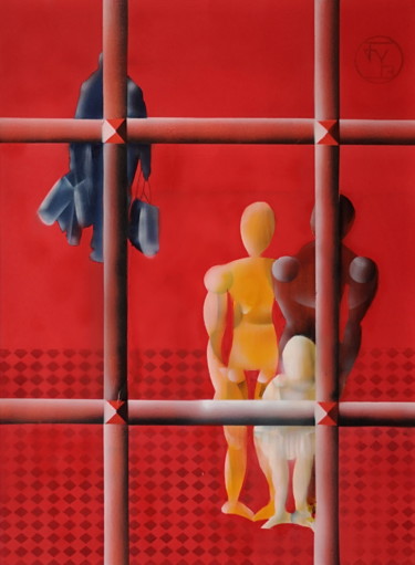 Peinture intitulée "La séparation" par Jyb Le Peintre, Œuvre d'art originale, Acrylique
