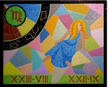 绘画 标题为“Zodiac mosaïque la…” 由Jean-François Albert, 原创艺术品, 油