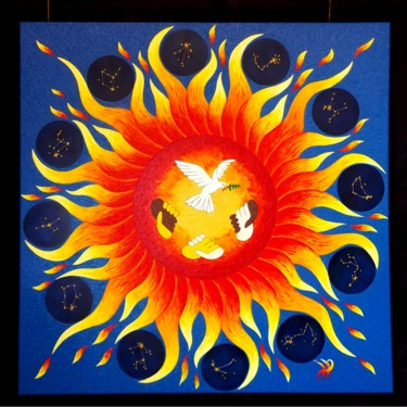 Painting titled "Soleil pour tous" by Jean-François Albert, Original Artwork, Oil