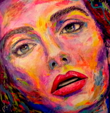 Une Peinture D'un Visage De Femme