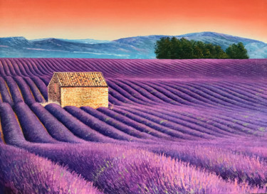 Картина под названием "paysage provençal" - Katerina Lefevre, Подлинное произведение искусства, Масло