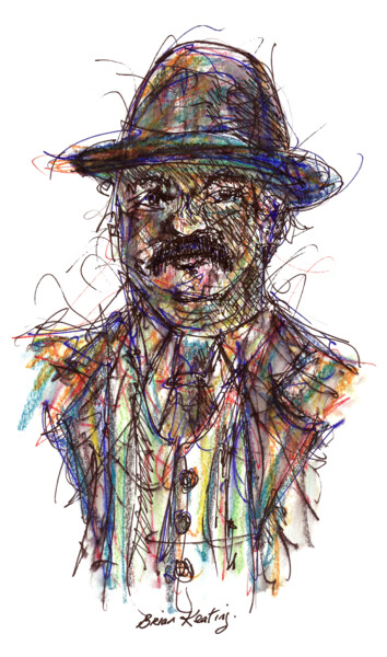 Painting titled "Leopold Bloom - Uly…" by K-Art, Original Artwork, Watercolor