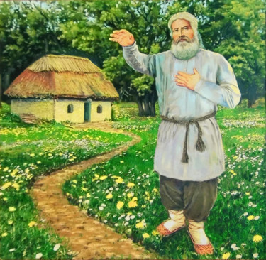 Malerei mit dem Titel "Серофим" von Sergei Brusenkov, Original-Kunstwerk, Öl
