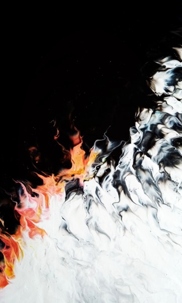 Ddraig Goch Ddraig Wen Peinture intitulée "Ddraig Goch Ddraig…" par Karine Grimard-Brawacki (GrimacK), Œuvre d'art originale, Acrylique