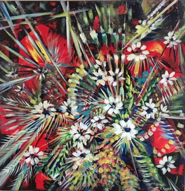 Painting titled "Tropical Memories" by Khrystyna Kozyuk, Original Artwork