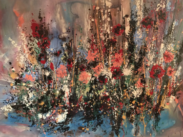 Painting titled "Wild Garden II" by Khrystyna Kozyuk, Original Artwork, Acrylic