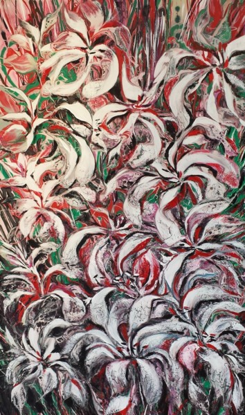 Картина под названием "White Flowers of Ra…" - Khrystyna Kozyuk, Подлинное произведение искусства