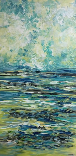 Painting titled "Salt Breeze" by Khrystyna Kozyuk, Original Artwork, Acrylic