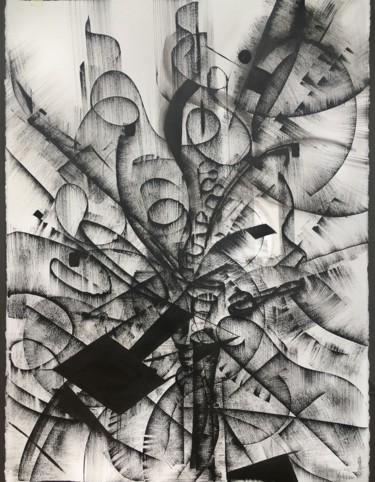 Drawing titled "Black and White Abs…" by Khrystyna Kozyuk, Original Artwork, Pencil