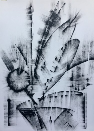 Drawing titled "Black and White Abs…" by Khrystyna Kozyuk, Original Artwork, Ink