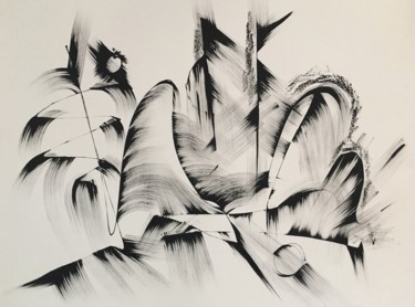 Dessin intitulée "Black and White Abs…" par Khrystyna Kozyuk, Œuvre d'art originale, Encre