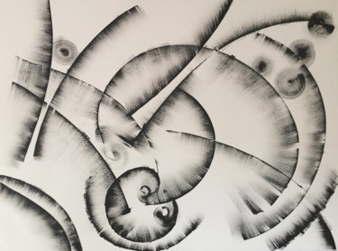 Рисунок под названием "Black and White Abs…" - Khrystyna Kozyuk, Подлинное произведение искусства, Чернила