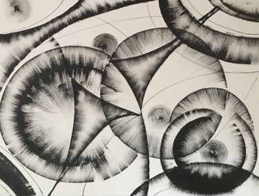 Dessin intitulée "Black and White Abs…" par Khrystyna Kozyuk, Œuvre d'art originale, Encre