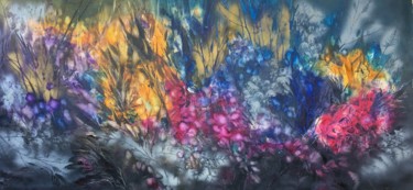 Pintura titulada "Firefly Flowers" por Khrystyna Kozyuk, Obra de arte original, Oleo