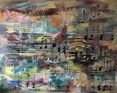 Painting titled "Uplifted by Music" by Khrystyna Kozyuk, Original Artwork, Acrylic