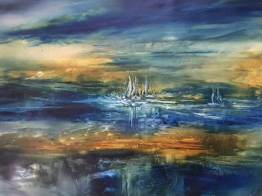 Pintura intitulada "Riding the storm" por Khrystyna Kozyuk, Obras de arte originais, Óleo
