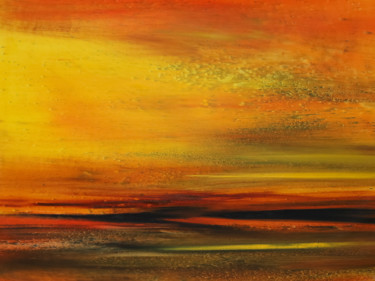 Painting titled "Sunset in the West" by Khrystyna Kozyuk, Original Artwork, Oil