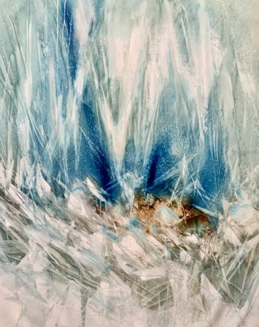 Painting titled "Ice Rocks" by Khrystyna Kozyuk, Original Artwork, Oil