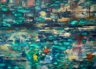 제목이 "Water lilies"인 미술작품 Khrystyna Kozyuk로, 원작, 기름