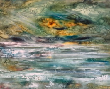 Ζωγραφική με τίτλο "Rushing waters" από Khrystyna Kozyuk, Αυθεντικά έργα τέχνης, Λάδι