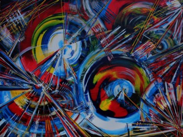 Painting titled "Colorvortex" by Khrystyna Kozyuk, Original Artwork, Acrylic