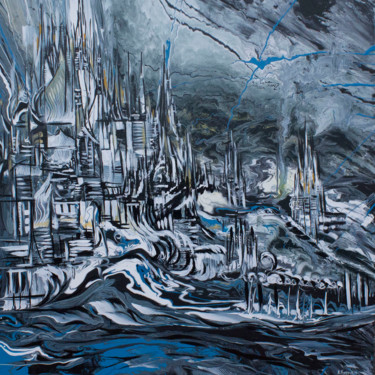 Painting titled "Castle Storm" by Khrystyna Kozyuk, Original Artwork