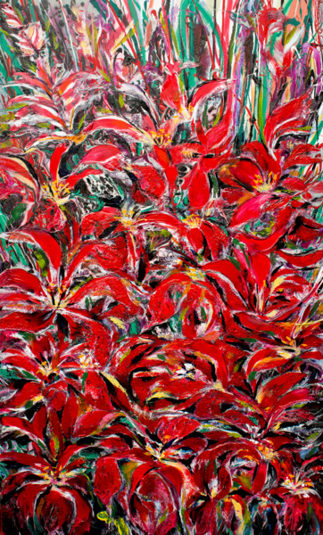 Картина под названием "Flowers of Rainfore…" - Khrystyna Kozyuk, Подлинное произведение искусства