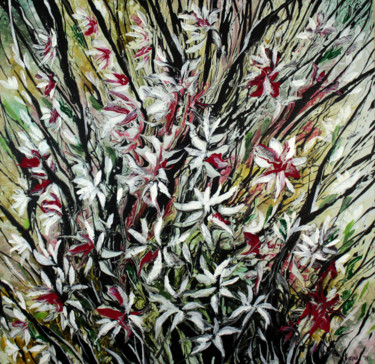 Painting titled "Flowers Сreation" by Khrystyna Kozyuk, Original Artwork, Acrylic