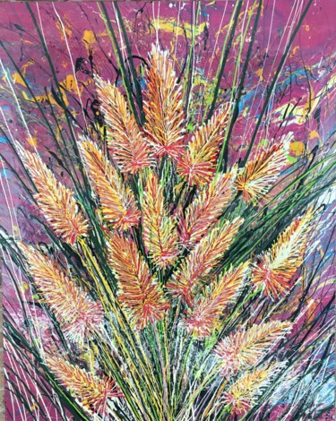 Картина под названием "Flowers of Desert" - Khrystyna Kozyuk, Подлинное произведение искусства, Акрил