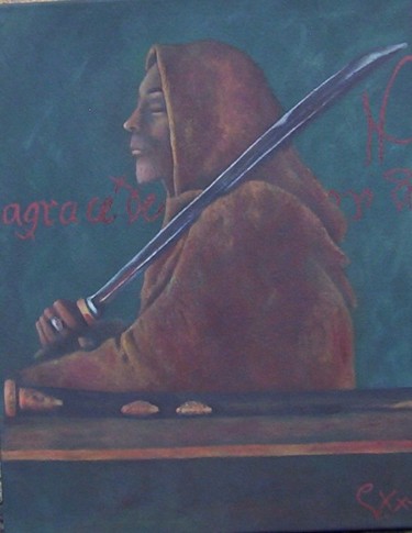 Peinture intitulée "Le repos du guerrier" par K-Let, Œuvre d'art originale
