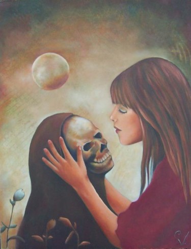 Painting titled "Face à face" by K-Let, Original Artwork
