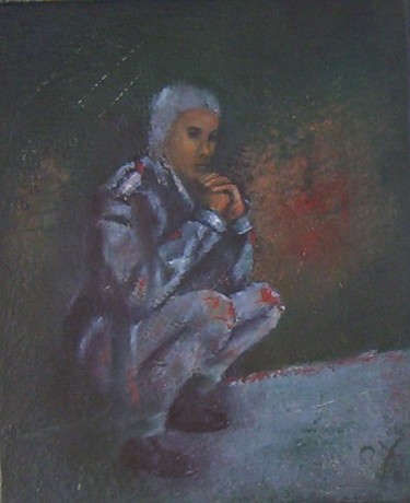 Painting titled "Le penseur" by K-Let, Original Artwork