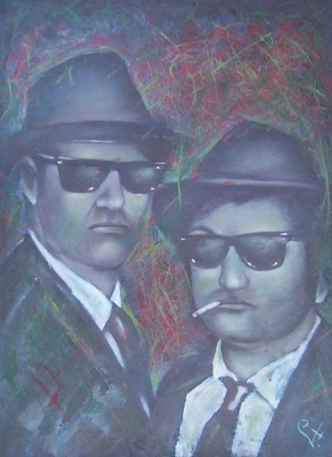 Peinture intitulée "Les 2 complices" par K-Let, Œuvre d'art originale