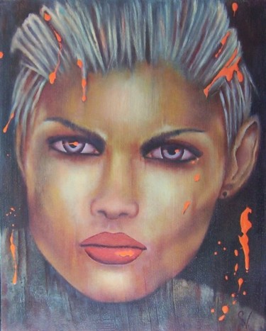 Painting titled "Nyx" by K-Let, Original Artwork