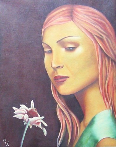 Painting titled "Marguerite" by K-Let, Original Artwork